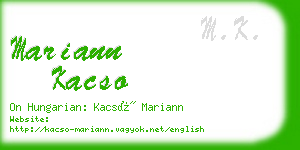 mariann kacso business card